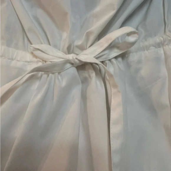 Who‎ What Wear White Cotton Tie Waist Dress Puff Short Embellished Sleeves. XS. - Picture 7 of 10